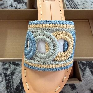 Dolce Vita Women's Woven Blue and Tan Sandals